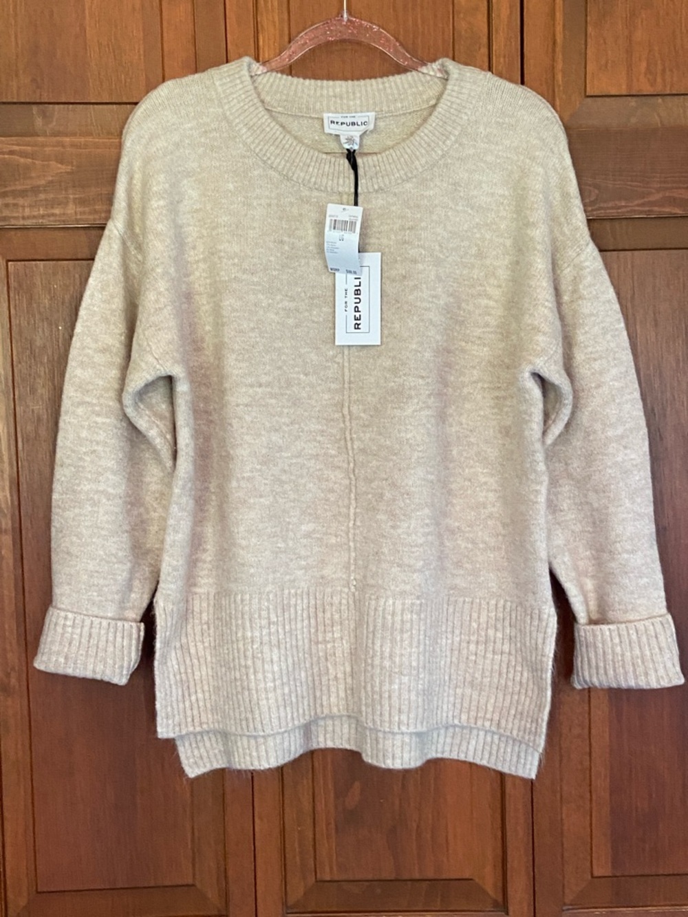 BNWT For The Republic Soft Beige Crewneck Sweater